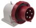 Scame IP66, IP67 Red Wall Mount 3P + N + E Right Angle Industrial Power Plug, Rated At 32A, 415 V