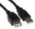 Cable USB 2.0 Roline, con A. USB A Macho, con B. USB A Hembra, long. 800mm, color Negro