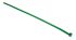 HellermannTyton Cable Tie, 380mm x 7.6 mm, Green Polyamide 6.6 (PA66), Pk-100