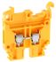 Entrelec SNA Series Yellow DIN Rail Terminal Block, 4mm², Single-Level, Screw Termination