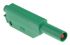 Staubli Green Male Banana Plug, 4 mm Connector, Solder Termination, 32A, 1000V, Gold Plating