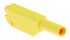 Stäubli 4 mm Bananenstecker Gelb, Kontakt vergoldet, 1000V / 32A, Lötanschluss
