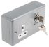 MK Electric Grey 1 Gang Plug Socket, 2 Poles, 13A, Type G - British, Indoor Use