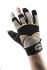 BM Polyco Multi-Task 3 Black General Purpose Work Gloves, Size 8, Medium, Leather, Nylon, Spandex Lining