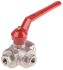 RS PRO Brass Reduced Bore Ball Valve 1/4 in BSPP 3 Way