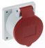 MENNEKES IP44 Red Panel Mount 3P + N + E Industrial Power Socket, Rated At 16A, 400 V