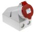 MENNEKES IP44 Red Wall Mount 4P Right Angle Socket, Rated At 32A, 415 V