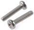 RS PRO Pozi Pan A2 304 Stainless Steel Machine Screws DIN 7985, M5x25mm