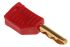 Staubli Red Male Test Plug - Solder Termination, 30 V, 60V dc, 19A