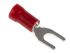 RS PRO Insulated Crimp Spade Connector, 0.5mm² to 1.5mm², 22AWG to 16AWG, M4 Stud Size Vinyl, Red