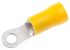RS PRO Insulated Crimp Ring Terminal, M3.5 Stud Size, 2.5mm² to 6mm² Wire Size, Yellow