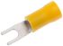 RS PRO Insulated Crimp Spade Connector, 2.5mm² to 6mm², 12AWG to 10AWG, M3.5 Stud Size Vinyl, Yellow