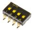 Omron DIP-Schalter, 4P 4-stellig Vergoldet 25 mA @ 24 V dc SMD Schiebeschalter DIP +70°C max.