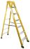 RS PRO Fibreglass 7 steps Step Ladder, 1.9m platform height