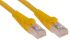 RS PRO Cat6 Male RJ45 to Male RJ45 Ethernet Cable, U/UTP, Yellow PVC Sheath, 1m