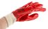 BM Polyco Red Cotton Work Gloves, General Purpose, Size 10, Large, PVC Coating