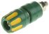 Hirschmann Test & Measurement 35A, Green, Yellow 27 mm Test Terminal With Brass Contacts and Nickel Plated - 8mm Hole