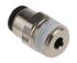 Legris LF3000 Series Straight Threaded Adaptor, R 1/8 Male to Push In 4 mm, Threaded-to-Tube Connection Style