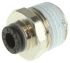 Legris LF3000 Series Straight Threaded Adaptor, R 1/4 Male to Push In 4 mm, Threaded-to-Tube Connection Style