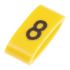 HellermannTyton Ovalgrip Slide On Cable Markers, Black on Yellow, Pre-printed "8", 2.5 → 6mm Cable