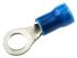 TE Connectivity, PLASTI-GRIP Insulated Crimp Ring Terminal, M5 Stud Size, 1mm² to 2.6mm² Wire Size, Blue