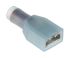 TE Connectivity PIDG FASTON .250 Blue Insulated Female Spade Connector, Receptacle, 6.35 x 0.81mm Tab Size, 2.5mm² to