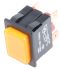 Nyomógombos kapcsoló Kétpólusú két áramkörös (DPDT), Narancs, Panelre szerelhető, reteszelő, megvilágított, 16 A 250 V