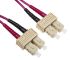 RS PRO SC to SC Duplex Multi Mode OM4 Fibre Optic Cable, 900μm, Violet, 1m