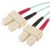 RS PRO SC to SC Duplex Multi Mode OM3 Fibre Optic Cable, 900μm, Blue, 1m