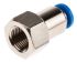 Festo QS Series Straight Threaded Adaptor, G 1/8 Female to Push In 4 mm, Threaded-to-Tube Connection Style, 153022