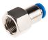 Festo QS Series Straight Threaded Adaptor, G 1/4 Female to Push In 6 mm, Threaded-to-Tube Connection Style