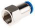 Festo QS Series Straight Threaded Adaptor, G 1/4 Female to Push In 8 mm, Threaded-to-Tube Connection Style, 153026
