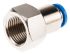 Festo QS Series Straight Threaded Adaptor, G 3/8 Female to Push In 8 mm, Threaded-to-Tube Connection Style, 153027