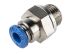 Festo QS Series Straight Threaded Adaptor, G 1/8 Male to Push In 4 mm, Threaded-to-Tube Connection Style, 186095