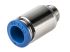 Festo QS Series Straight Threaded Adaptor, G 1/8 Male to Push In 8 mm, Threaded-to-Tube Connection Style, 186109