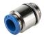 Festo QS Series Straight Threaded Adaptor, G 3/8 Male to Push In 10 mm, Threaded-to-Tube Connection Style, 186113