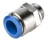 Festo QS Series Straight Threaded Adaptor, G 3/8 Male to Push In 12 mm, Threaded-to-Tube Connection Style, 186103