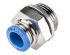 Festo QS Series Straight Threaded Adaptor, G 3/8 Male to Push In 8 mm, Threaded-to-Tube Connection Style, 186100