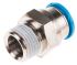 Festo QS Series Straight Threaded Adaptor, R 3/8 Male to Push In 12 mm, Threaded-to-Tube Connection Style, 153009