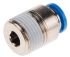 Festo QS Series Straight Threaded Adaptor, R 3/8 Male to Push In 8 mm, Threaded-to-Tube Connection Style, 153017