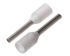 JST, FTR Insulated Crimp Bootlace Ferrule, 8mm Pin Length, 1mm Pin Diameter, 0.5mm² Wire Size, White