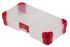 RS PRO 5 Cell Transparent Red Polypropylene Compartment Box, 30mm x 140mm x 80mm