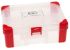 RS PRO 10 Cell Transparent Red Polypropylene, Adjustable Compartment Box, 60mm x 170mm x 130mm