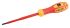 RS PRO Slotted Insulated Screwdriver, 3.5 x 0.6 mm Tip, 100 mm Blade, VDE/1000V, 190 mm Overall