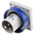 Scame IP67 Blue Panel Mount 2P + E Industrial Power Plug, Rated At 16A, 230 V