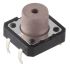 IP40 Black Button Tactile Switch, SPST 50 mA 7 (Dia.)mm Through Hole
