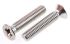 RS PRO Pozi Countersunk A4 316 Stainless Steel Machine Screws DIN 965, M6x30mm