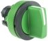 Schneider Electric Harmony XB5 Series 3 Position Selector Switch Head, 30mm Cutout, Green Handle