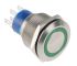 RS PRO Illuminated Push Button Switch, Momentary, Panel Mount, 22.2mm Cutout, DPDT, Green LED, 250V ac, IP67