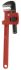 Ega-Master Pipe Wrench, 355.6 mm Overall, 25.4mm Jaw Capacity, Metal Handle